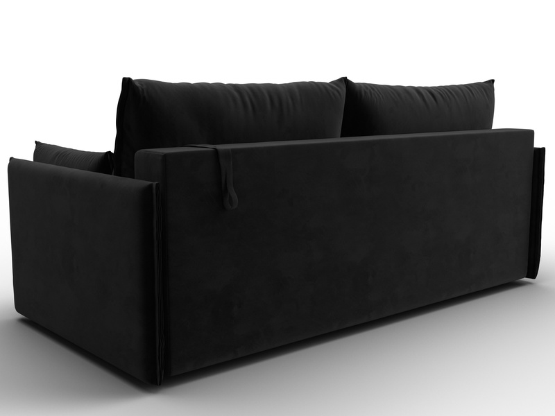 Диван прямой Сайгон, Велюр, SEVEN 35 черный