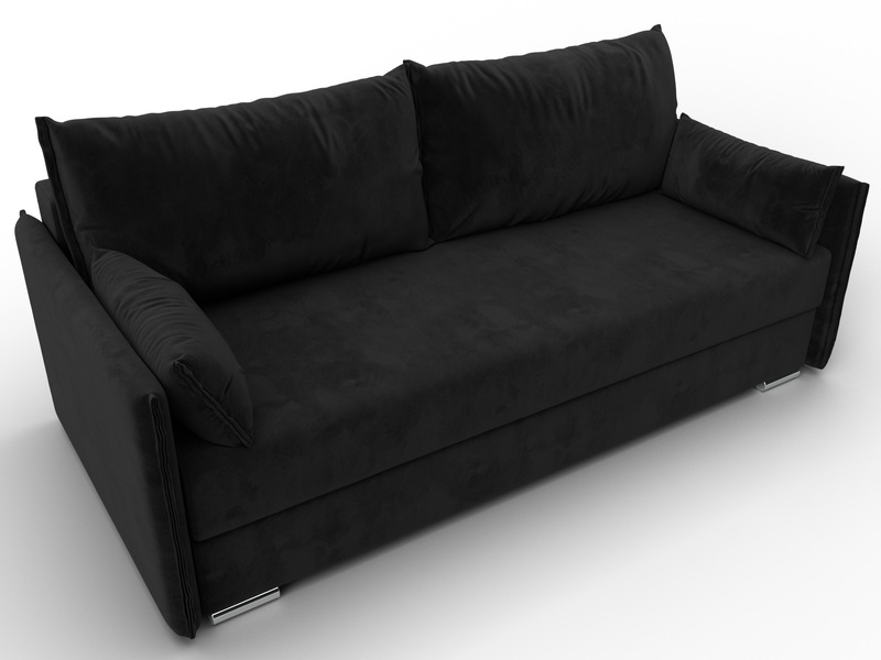 Диван прямой Сайгон, Велюр, SEVEN 35 черный