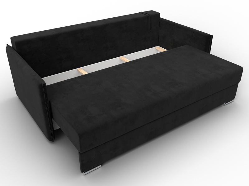 Диван прямой Сайгон, Велюр, SEVEN 35 черный