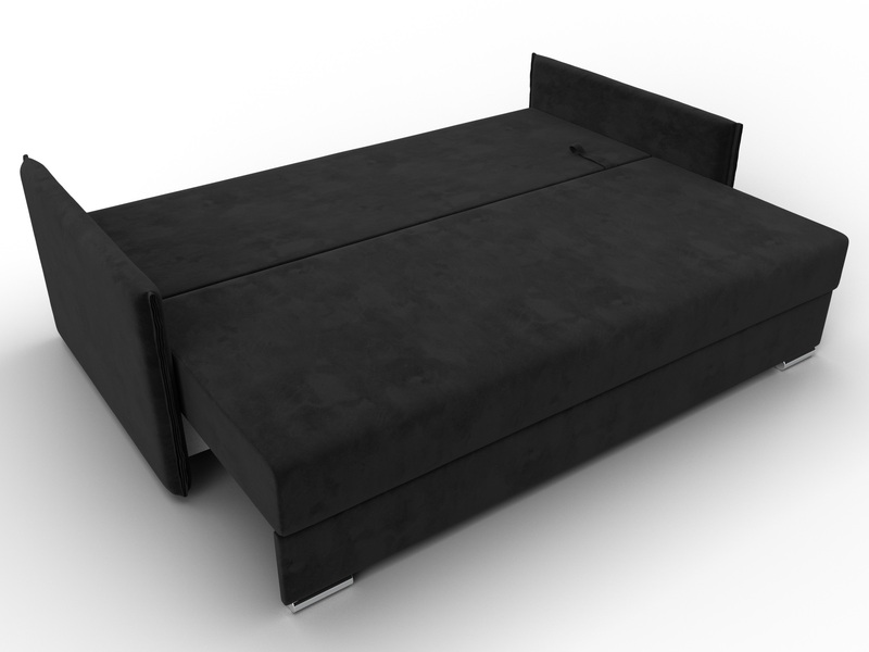 Диван прямой Сайгон, Велюр, SEVEN 35 черный