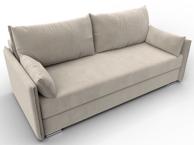 Диван прямой Сайгон, Микровельвет, Бежевый