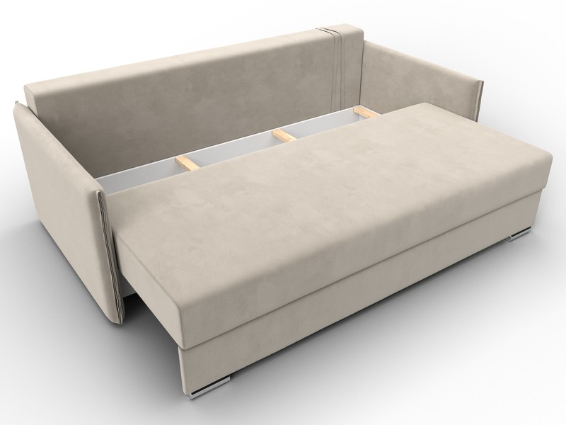 Диван прямой Сайгон, Микровельвет, Бежевый