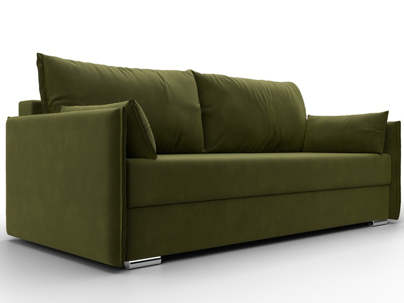 Диван прямой Сайгон, Микровельвет, Зеленый