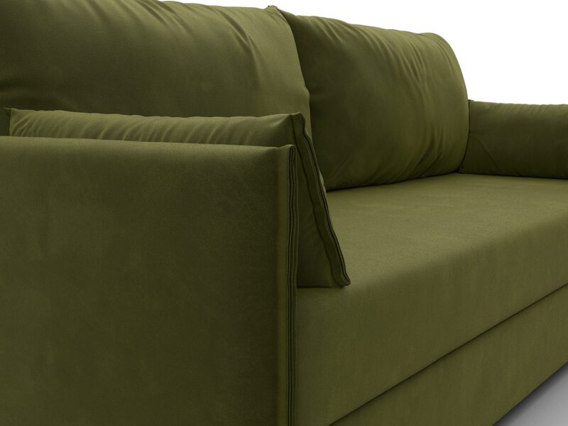 Диван прямой Сайгон, Микровельвет, Зеленый