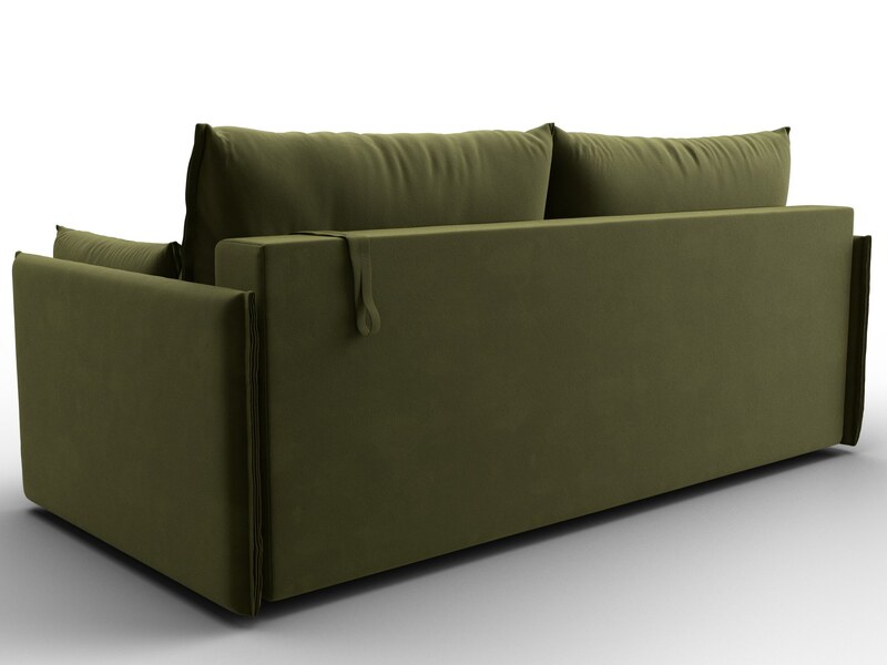 Диван прямой Сайгон, Микровельвет, Зеленый