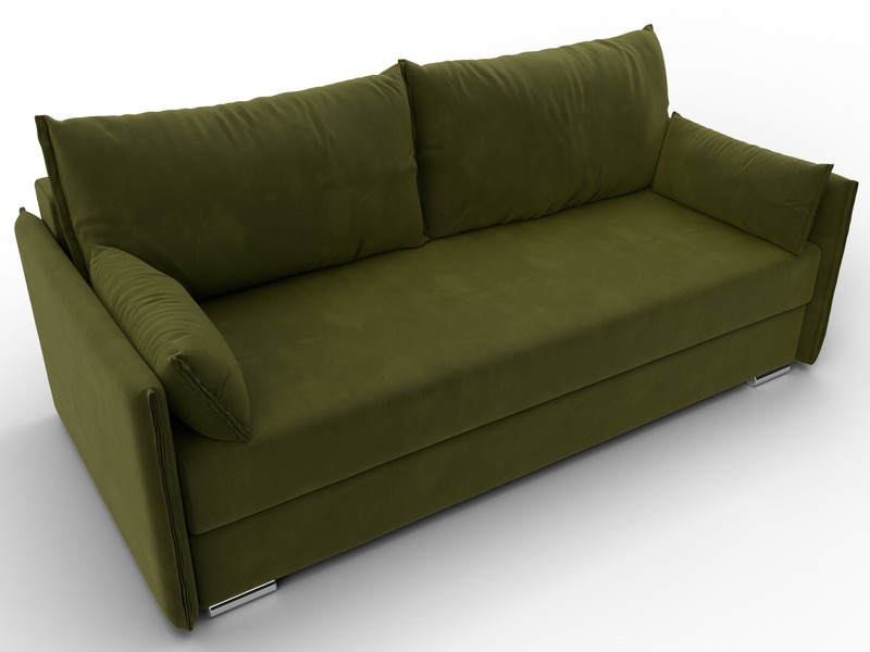 Диван прямой Сайгон, Микровельвет, Зеленый