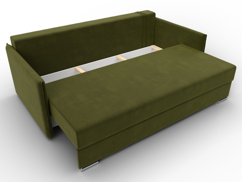 Диван прямой Сайгон, Микровельвет, Зеленый