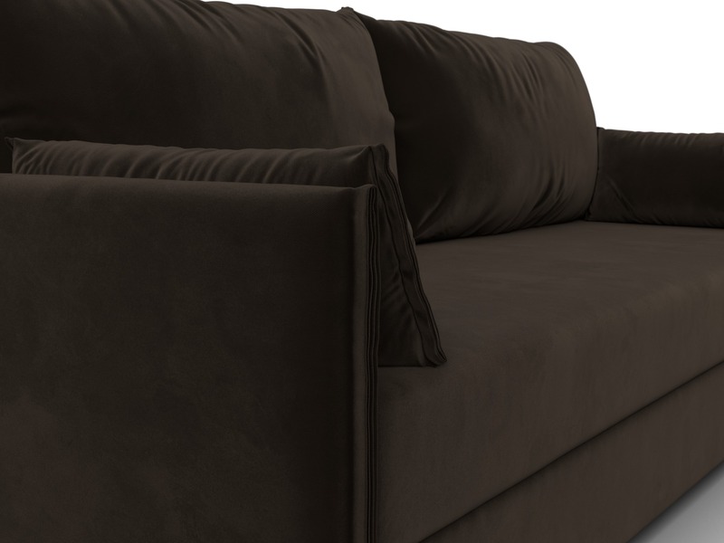 Диван прямой Сайгон, Микровельвет, Коричневый