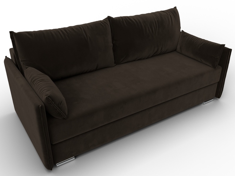 Диван прямой Сайгон, Микровельвет, Коричневый