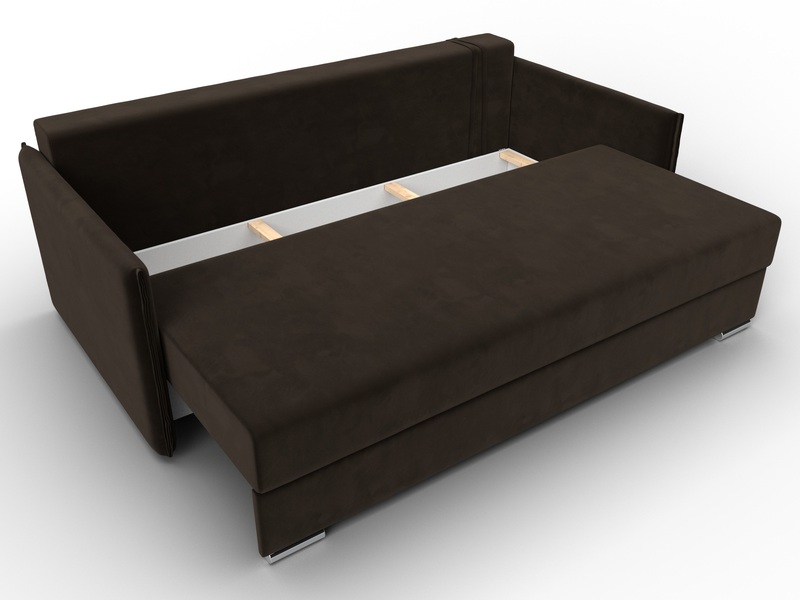 Диван прямой Сайгон, Микровельвет, Коричневый