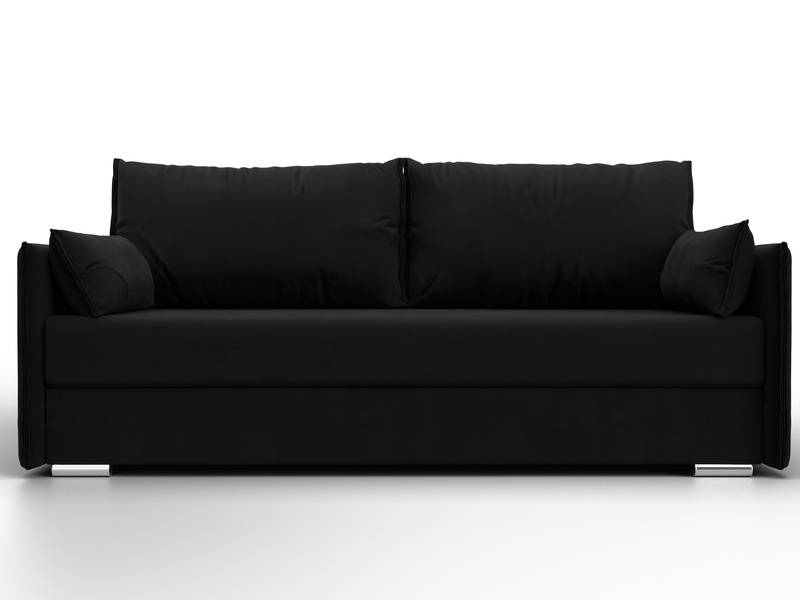 Диван прямой Сайгон, Микровельвет, Черный