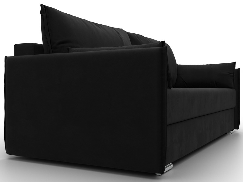 Диван прямой Сайгон, Микровельвет, Черный