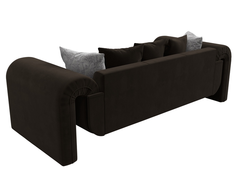 Диван прямой Волна, Микровельвет;Велюр, коричневый;серый