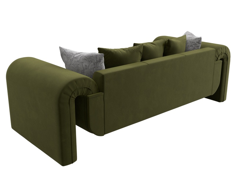 Диван прямой Волна, Микровельвет;Велюр, Зеленый;Серый