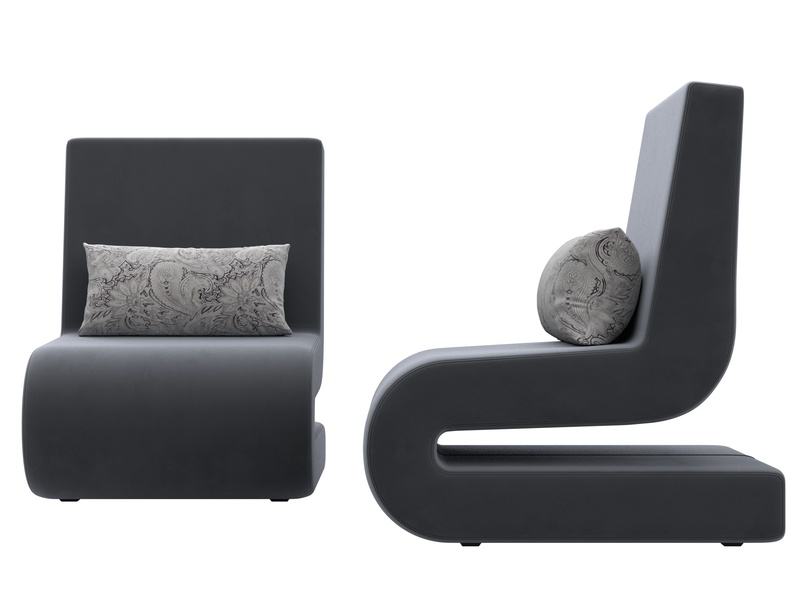 Кресло Волна (2 шт.), Велюр, SEVEN 17 серый