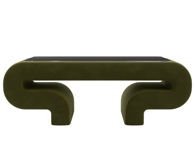 Стол Волна, Микровельвет, Зеленый