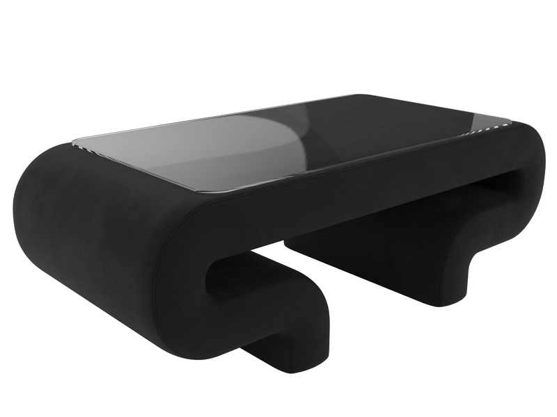 Стол Волна, Микровельвет, Черный