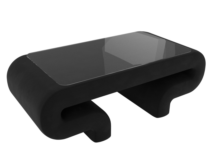 Стол Волна, Микровельвет, Черный