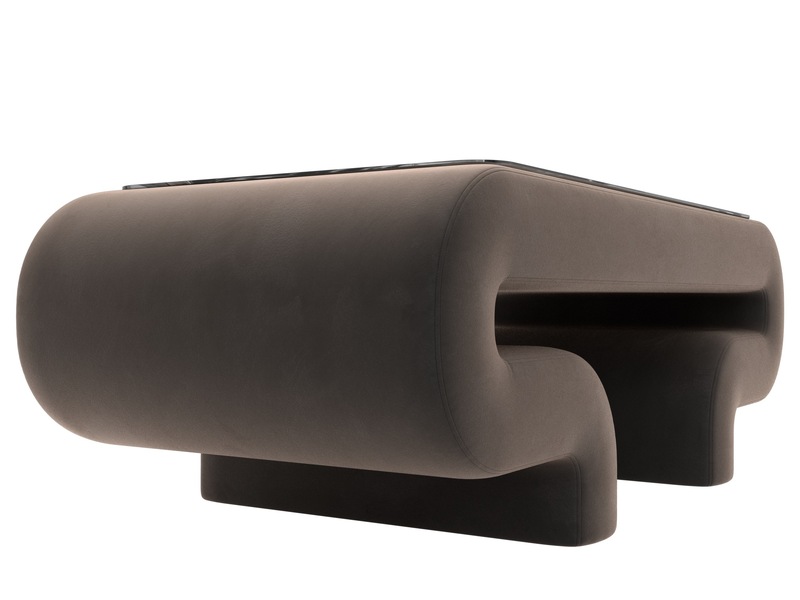 Стол Волна, Велюр, SEVEN 727 коричневый