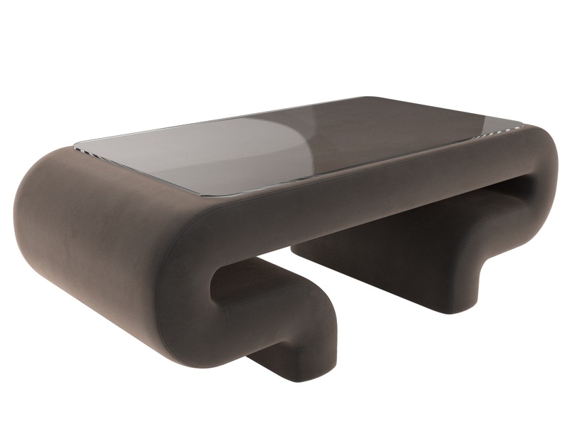 Стол Волна, Велюр, SEVEN 727 коричневый