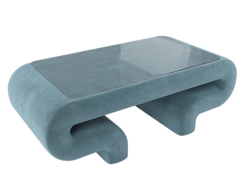 Стол Волна, Велюр, SEVEN 113 бирюзовый