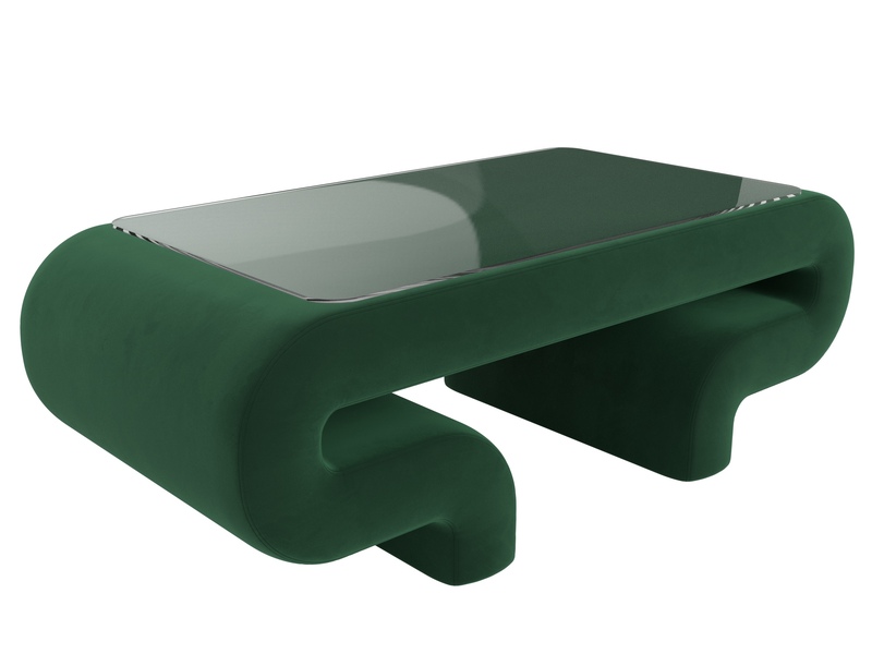 Стол Волна, Велюр, SEVEN 626 зеленый