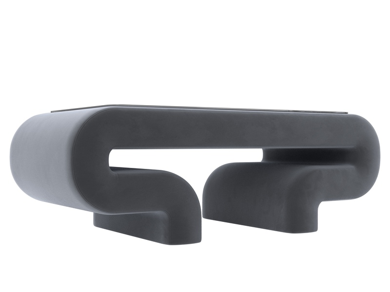 Стол Волна, Велюр, SEVEN 17 серый