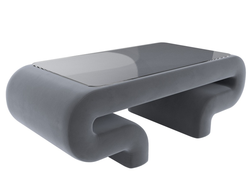 Стол Волна, Велюр, SEVEN 17 серый