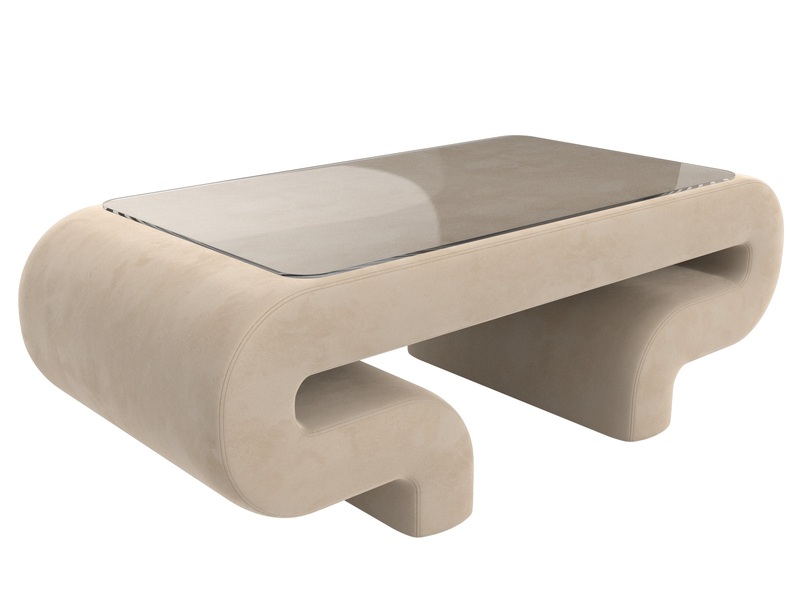 Стол Волна, Велюр, SEVEN 729 бежевый