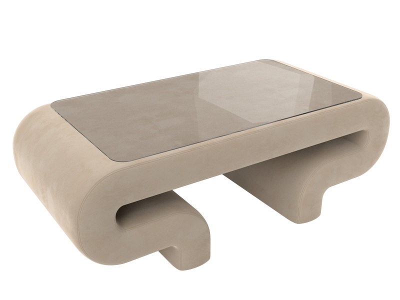 Стол Волна, Велюр, SEVEN 729 бежевый