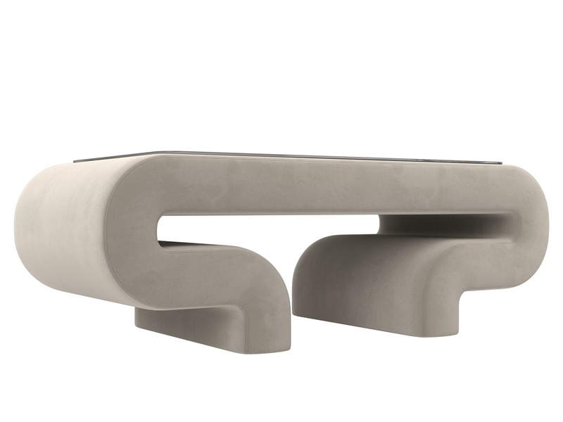 Стол Волна, Микровельвет, Бежевый