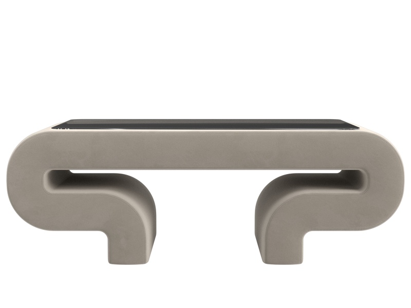 Стол Волна, Микровельвет, Бежевый