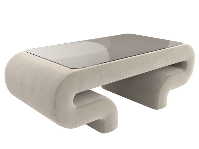 Стол Волна, Микровельвет, Бежевый