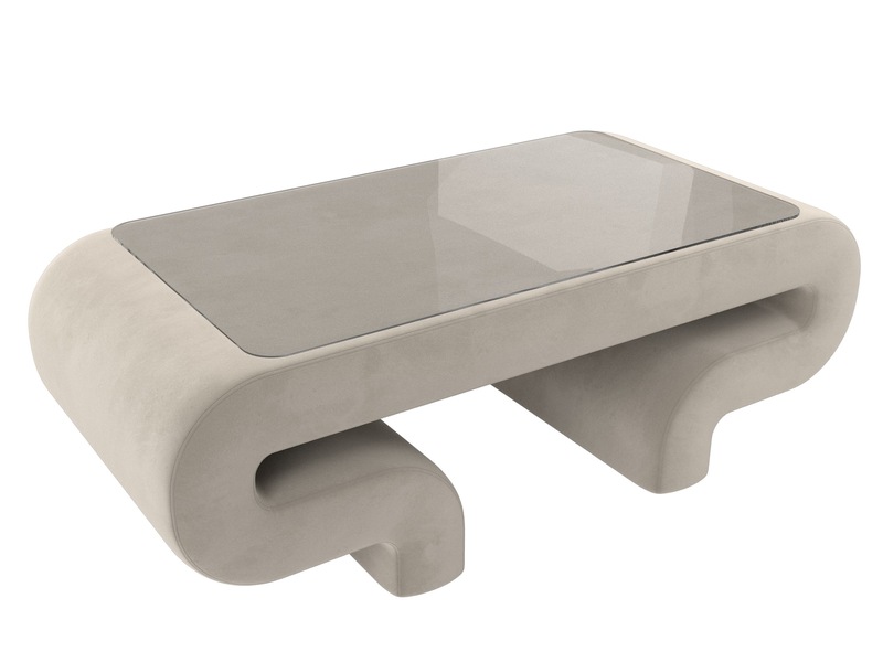 Стол Волна, Микровельвет, Бежевый