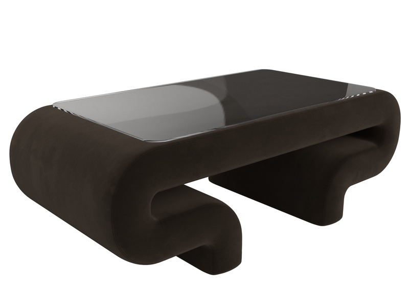 Стол Волна, Микровельвет, Коричневый