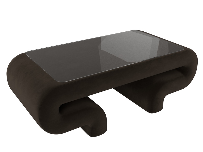 Стол Волна, Микровельвет, Коричневый