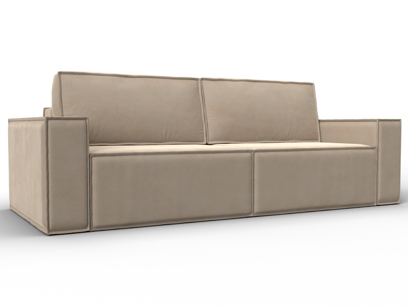Диван прямой Куба, Велюр, SEVEN 729 бежевый