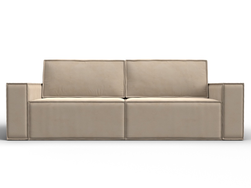 Диван прямой Куба, Велюр, SEVEN 729 бежевый