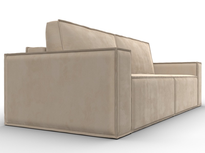 Диван прямой Куба, Велюр, SEVEN 729 бежевый