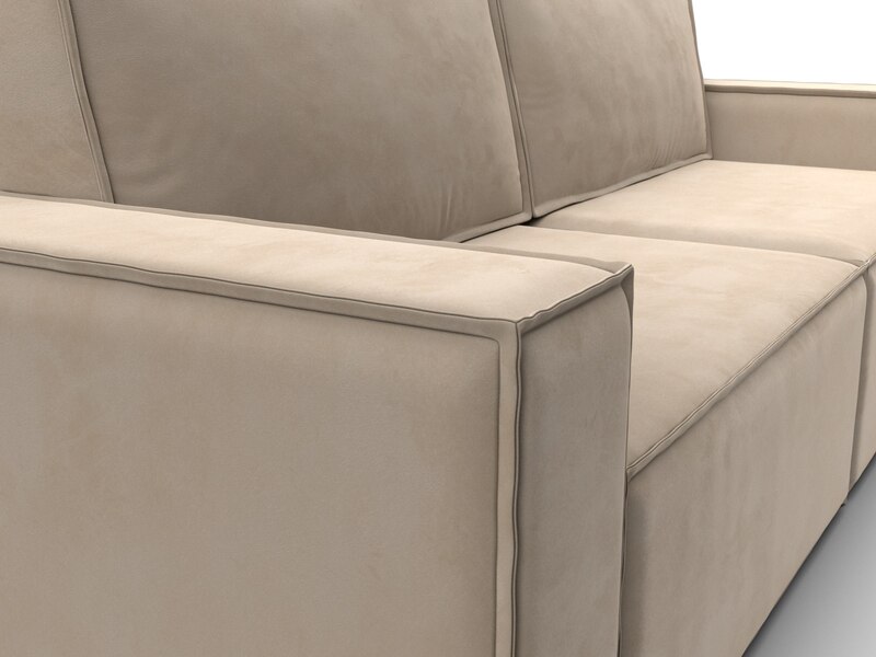 Диван прямой Куба, Велюр, SEVEN 729 бежевый