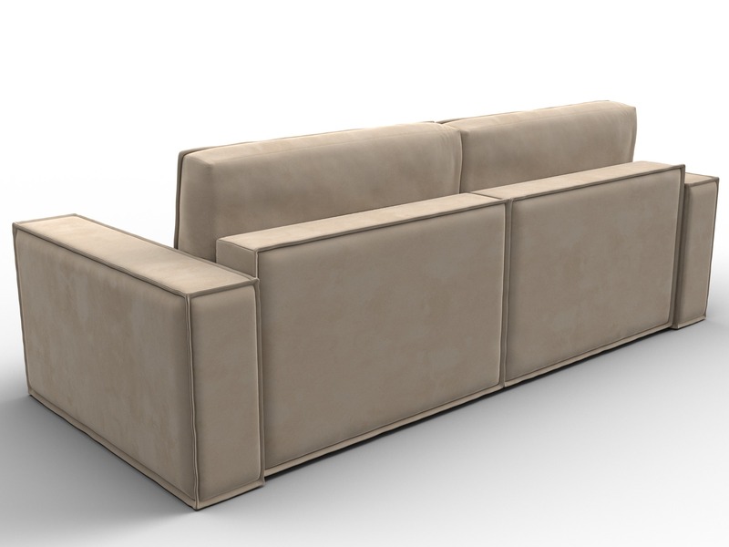 Диван прямой Куба, Велюр, SEVEN 729 бежевый