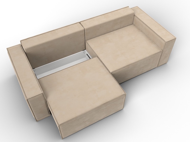 Диван прямой Куба, Велюр, SEVEN 729 бежевый