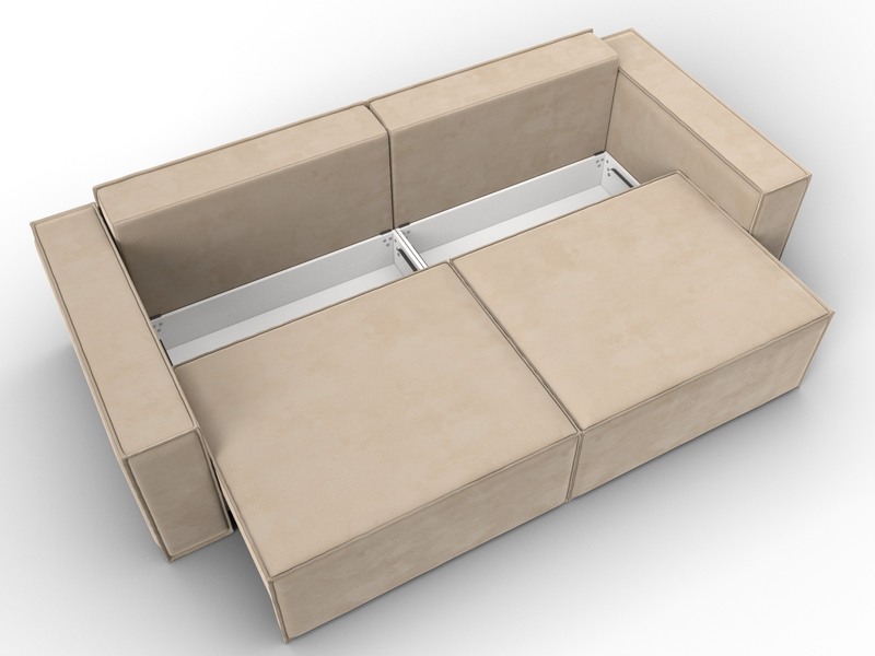 Диван прямой Куба, Велюр, SEVEN 729 бежевый