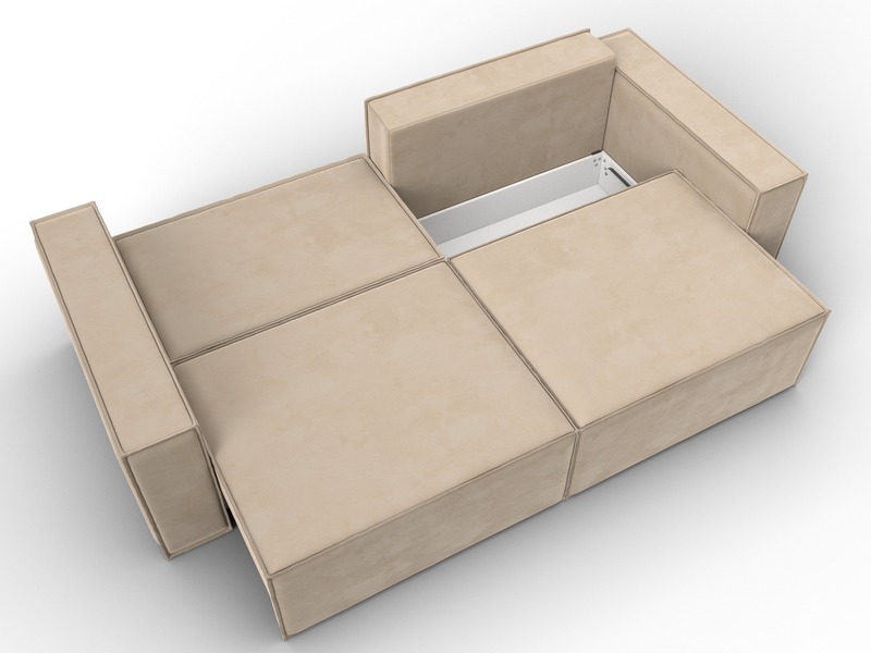 Диван прямой Куба, Велюр, SEVEN 729 бежевый