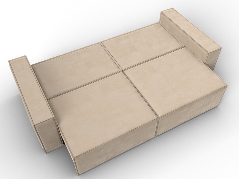 Диван прямой Куба, Велюр, SEVEN 729 бежевый