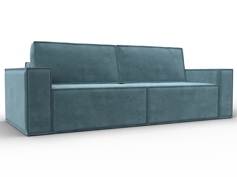 Диван прямой Куба, Велюр, SEVEN 113 бирюзовый