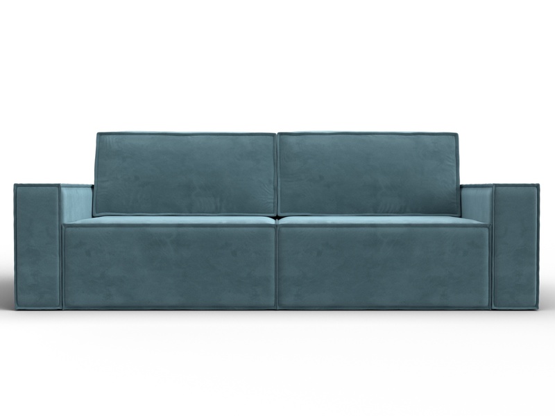 Диван прямой Куба, Велюр, SEVEN 113 бирюзовый