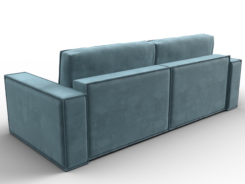 Диван прямой Куба, Велюр, SEVEN 113 бирюзовый