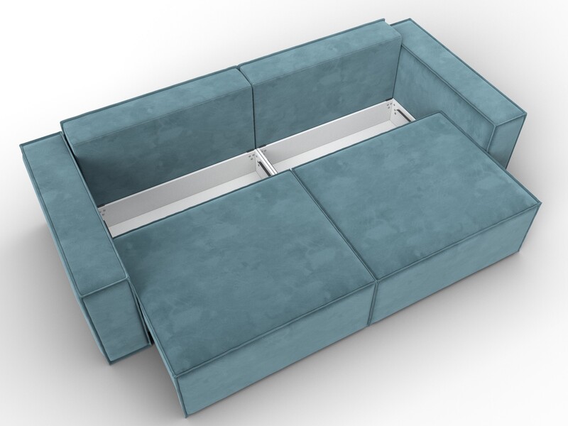 Диван прямой Куба, Велюр, SEVEN 113 бирюзовый