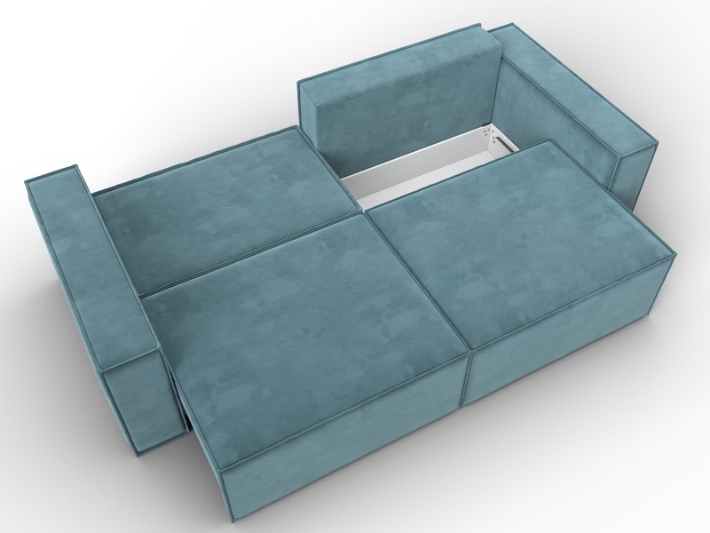 Диван прямой Куба, Велюр, SEVEN 113 бирюзовый